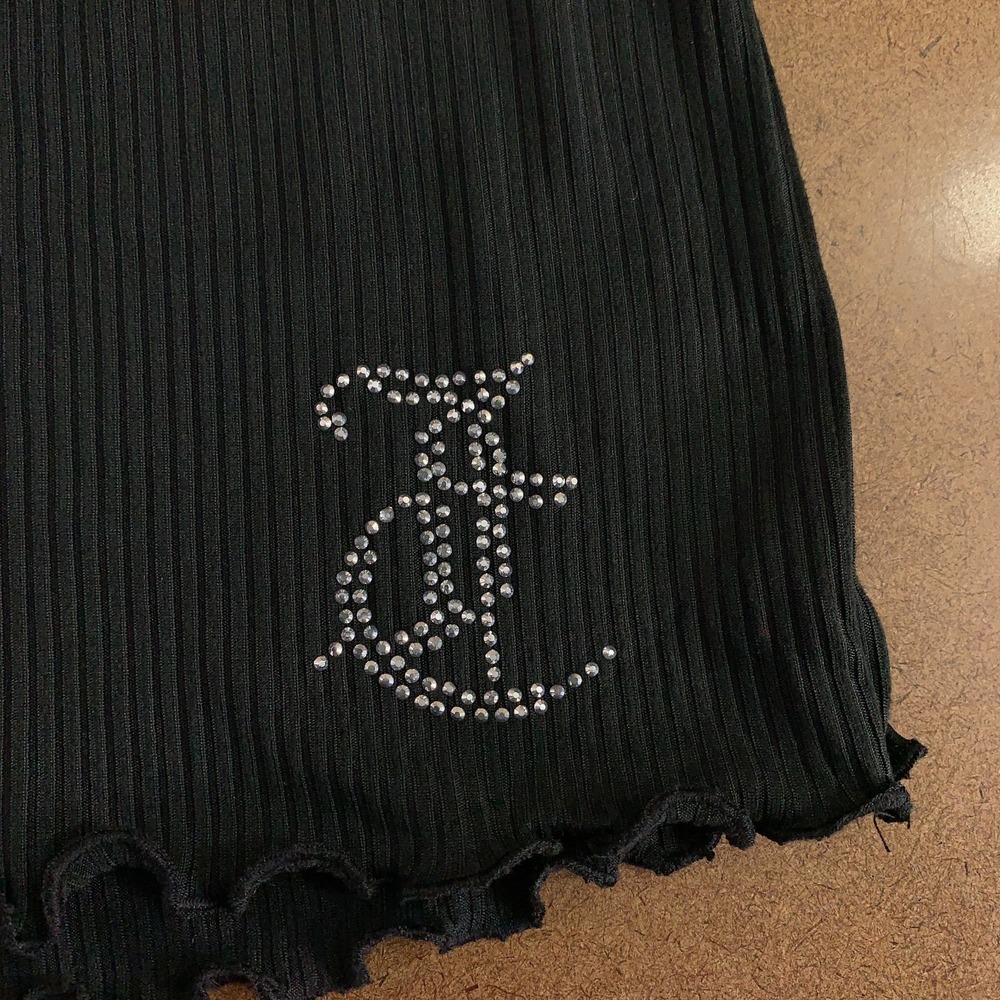 Juicy Couture Womens Size Large Black Rhinestone Logo Sleep Shorts New - Picture 2 of 11